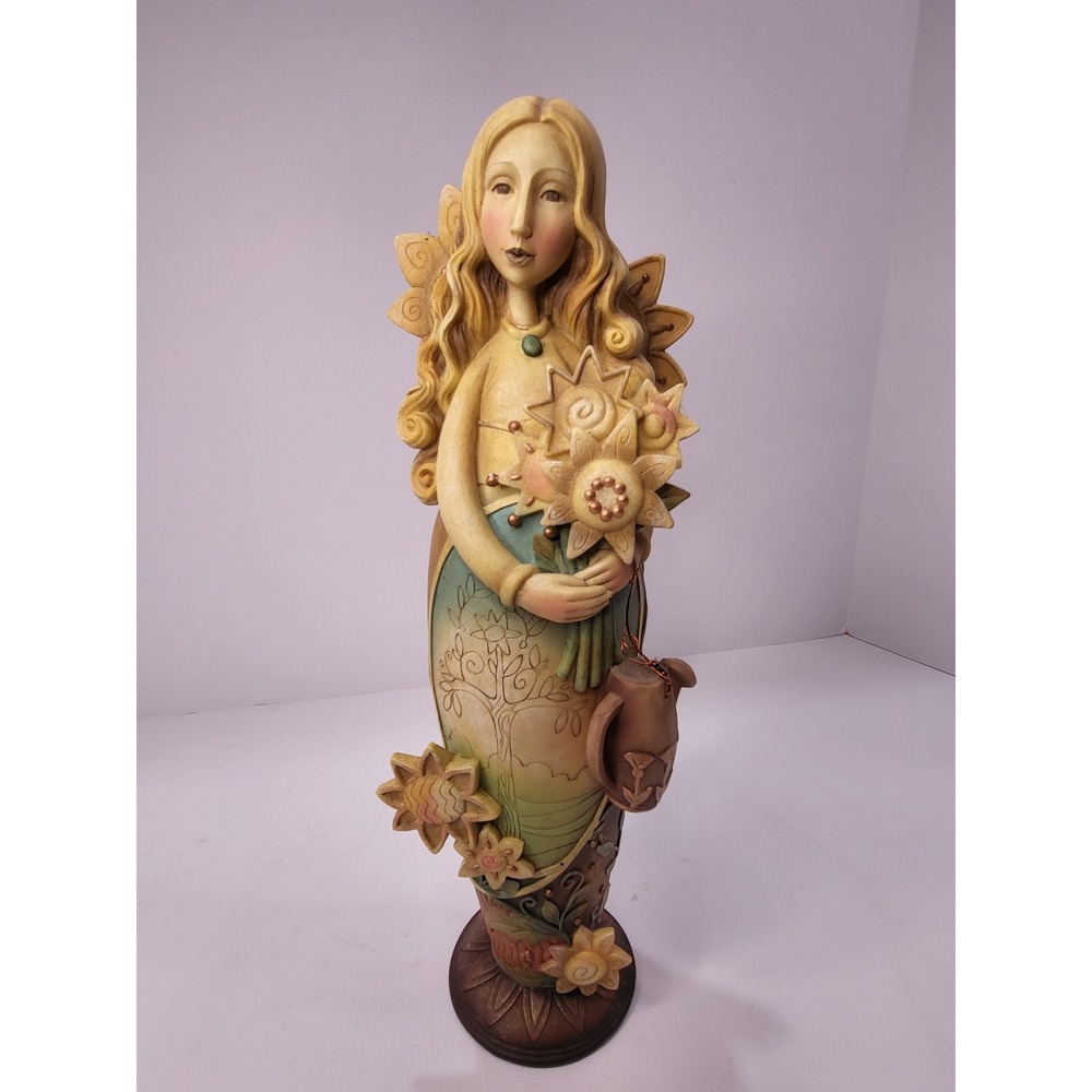 Enesco Blooming Wild Karen Hahn Sunflower Angel Figurine 2003 Message 117009